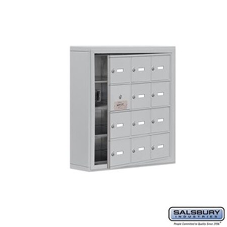 Salsbury Industries SalsburyIndustries 19145-12ASK Cell Phone Storage Locker With Front Access Panel - 4 Door High Unit; Aluminum 19145-12ASK